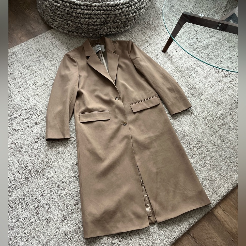 Aritzia Babaton O'hara Wool New Camel/Tan Formal Evening Business Trench Coat S - Picture 10 of 16